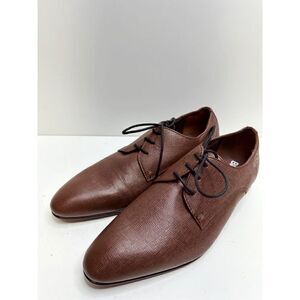 BP Derby Shoes Mens Size 8.5 Brown Textured Leather Plain Toe Shoes NEW‎